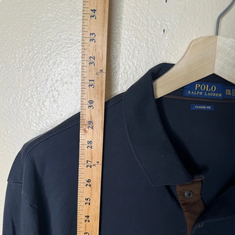 Polo Ralph Lauren Shirt Mens XXL Black Polo Long Sleeve Rugby Style Classic Fit